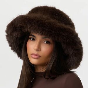 Naked Wardrobe Dark Brown Oversized Bucket Hat